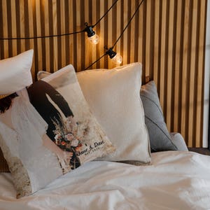 Personalized Wedding Photo Pillow, Custom Photo Decorative Gift, Anniversary, Valentines Day Gift