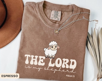 Comfort Colors 'The Lord Is My Shepherd' Shirt, Christian Sheep Tee