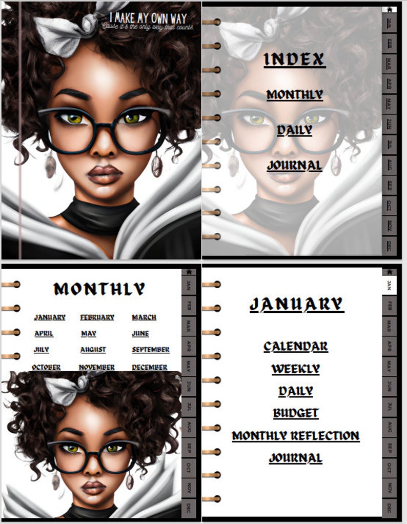 Black Girl Planner, Black Girl Digital Planner, Digital Good Notes ...
