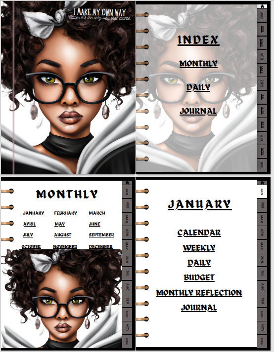 Black Girl Planner, Black Girl Digital Planner, Digital Good Notes