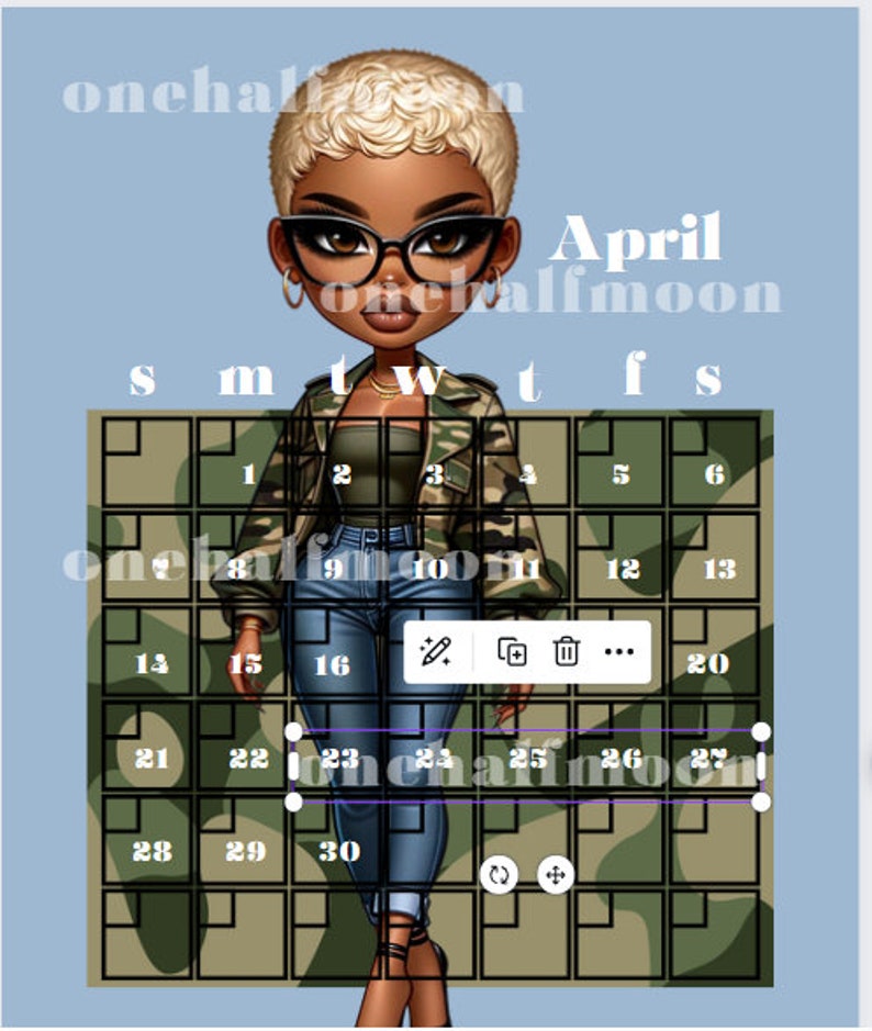 2024 Yearly Calendar, 2024 Black Girl Calendar, Year Calendar 2024