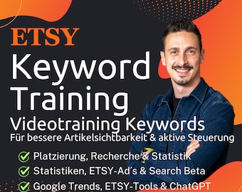 Etsy Keyword Videotraining | Keywordrecherche für deine Artikel | dein Weg zu langfristigem Erfolg | finde die richtigen Keywords | Etsy SEO