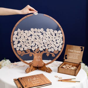 Livre d'or pour les funérailles, livre d'or pour les funérailles Livre d'or commémoratif en bois personnalisé alternatif : une célébration personnalisée de la vie