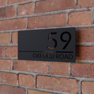 Modern Matt Black Acrylic Floating House Number Sign
