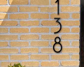 6 inch Modern House Numbers Letters, Large Black Glossy Address Numbers