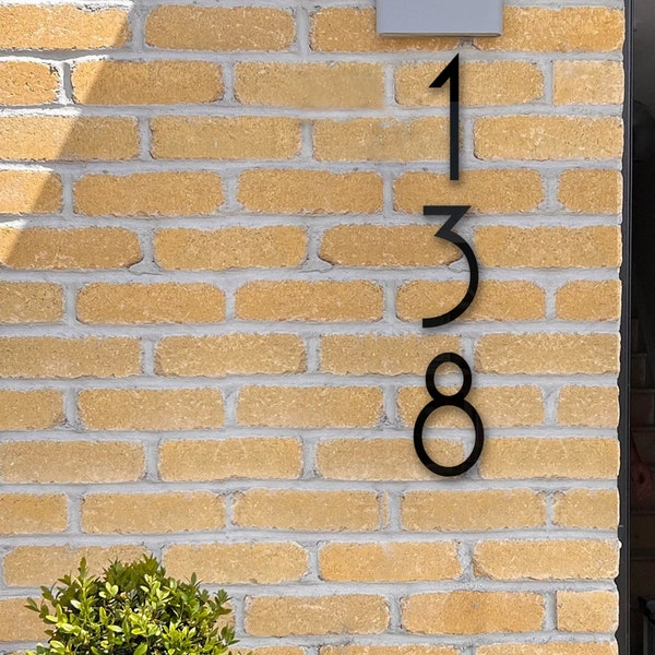 6 inch Modern House Numbers Letters, Large Black Glossy Address Numbers