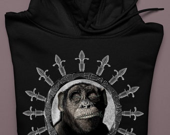 Sweat à capuche unisexe, t-shirt trois singes, sweat à capuche singe, ne vois pas, n'entends pas, ne parle pas, t-shirts animaux, sweat à capuche, singe, cadeau, animal, cadeaux pour