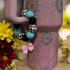Silicone Beaded Cup Bracelet - Cup Accessory - Stanley Cup Bracelet - Gifts for Her - Cup Charm - Tumbler Handle Charm - Cup Jewelry