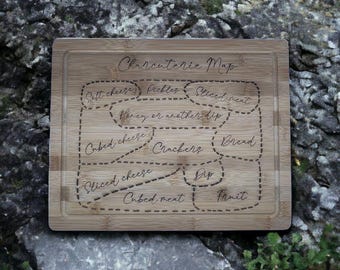 Custom Laser Engraved Charcuterie Board - Charcuterie Map