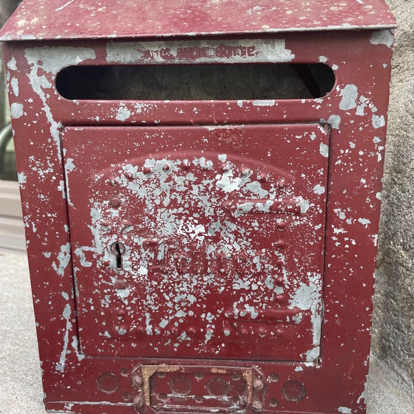 Vintage French Metal Mailbox for Mail