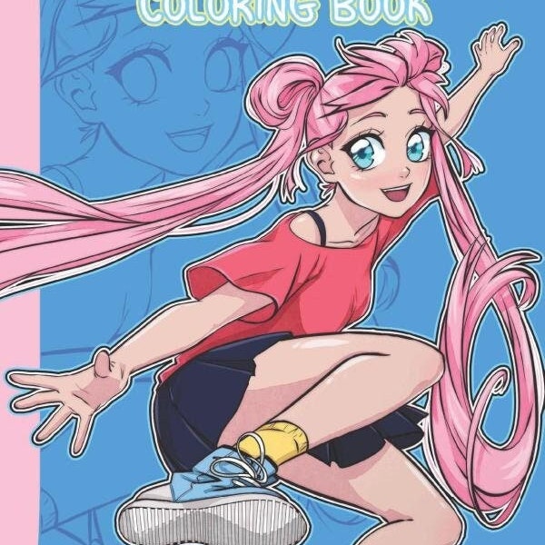 Manga Anime Style Coloring Book: Beautiful Manga Girls For You To Color Digital Download