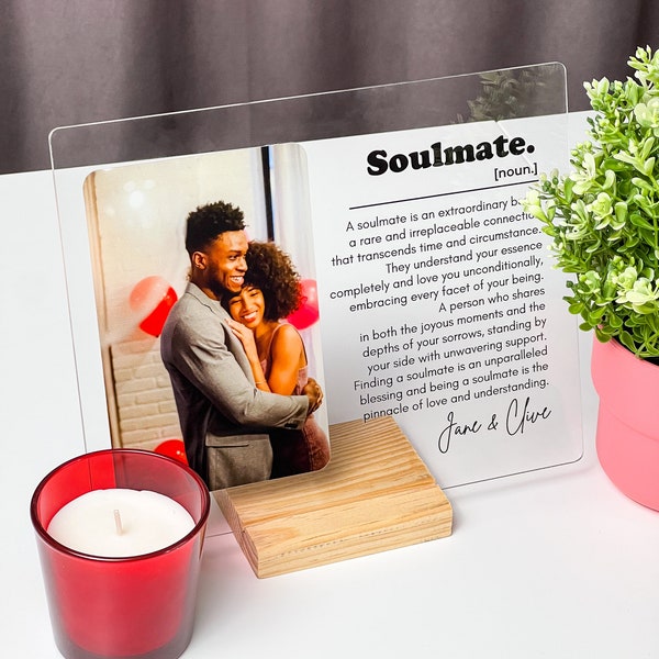 Personalized Soulmate Gift, Soul mate Definiton Gift for Him, Custom Anniversary Photo, Valentines Day gift for Boyfriend, Gift for Husband