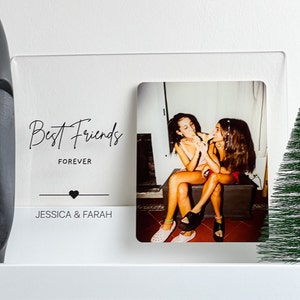 Custom Best Friend Gift, Personalized Photo Plaque, Birthday Gift for Her, Customized Acrylic Plaque for Bestie, BFF Photo Plaque