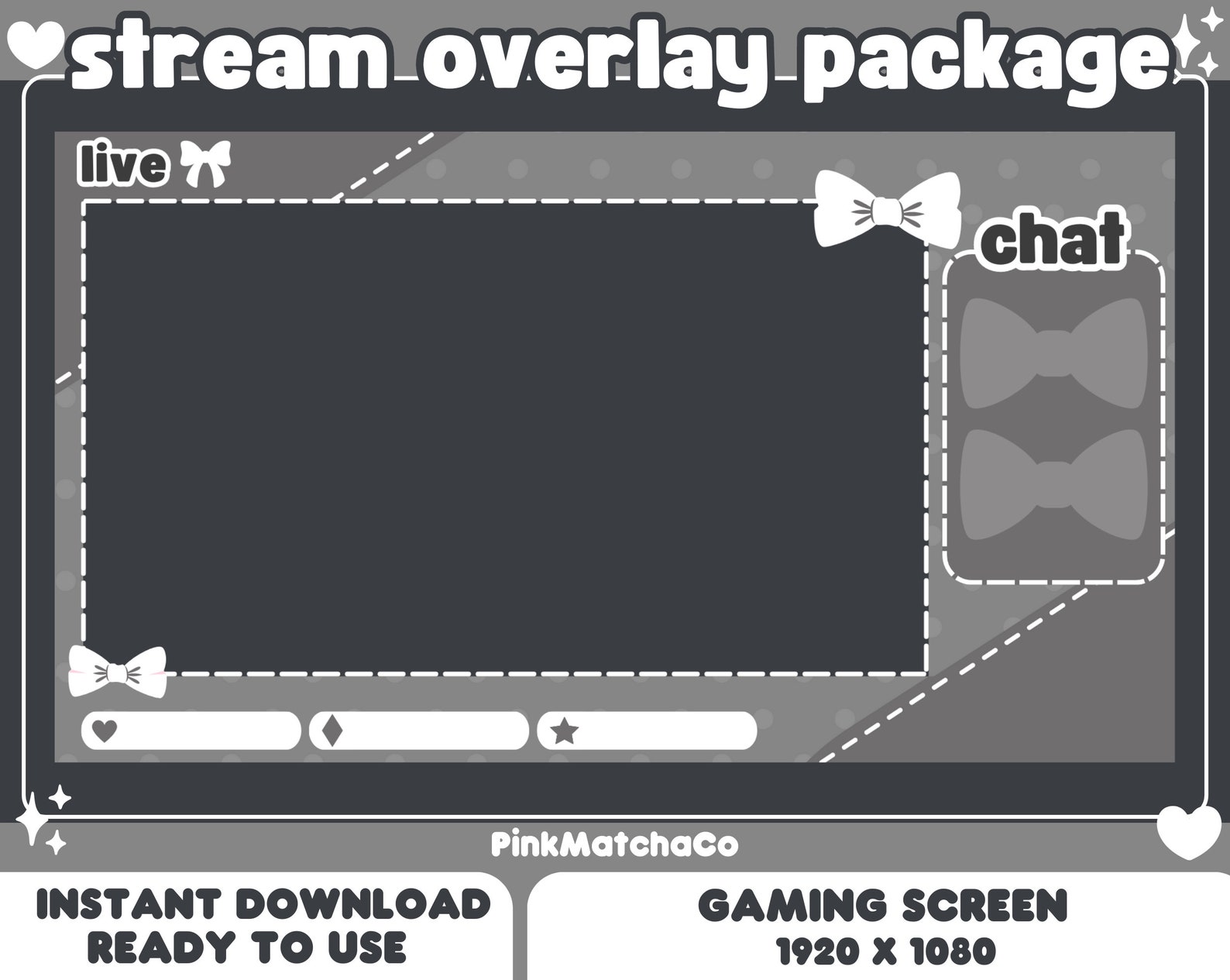 Stream Ribbon Visual Cute Animated Gray Minimal Scalloped Ribbon Stream Package | Grey ...