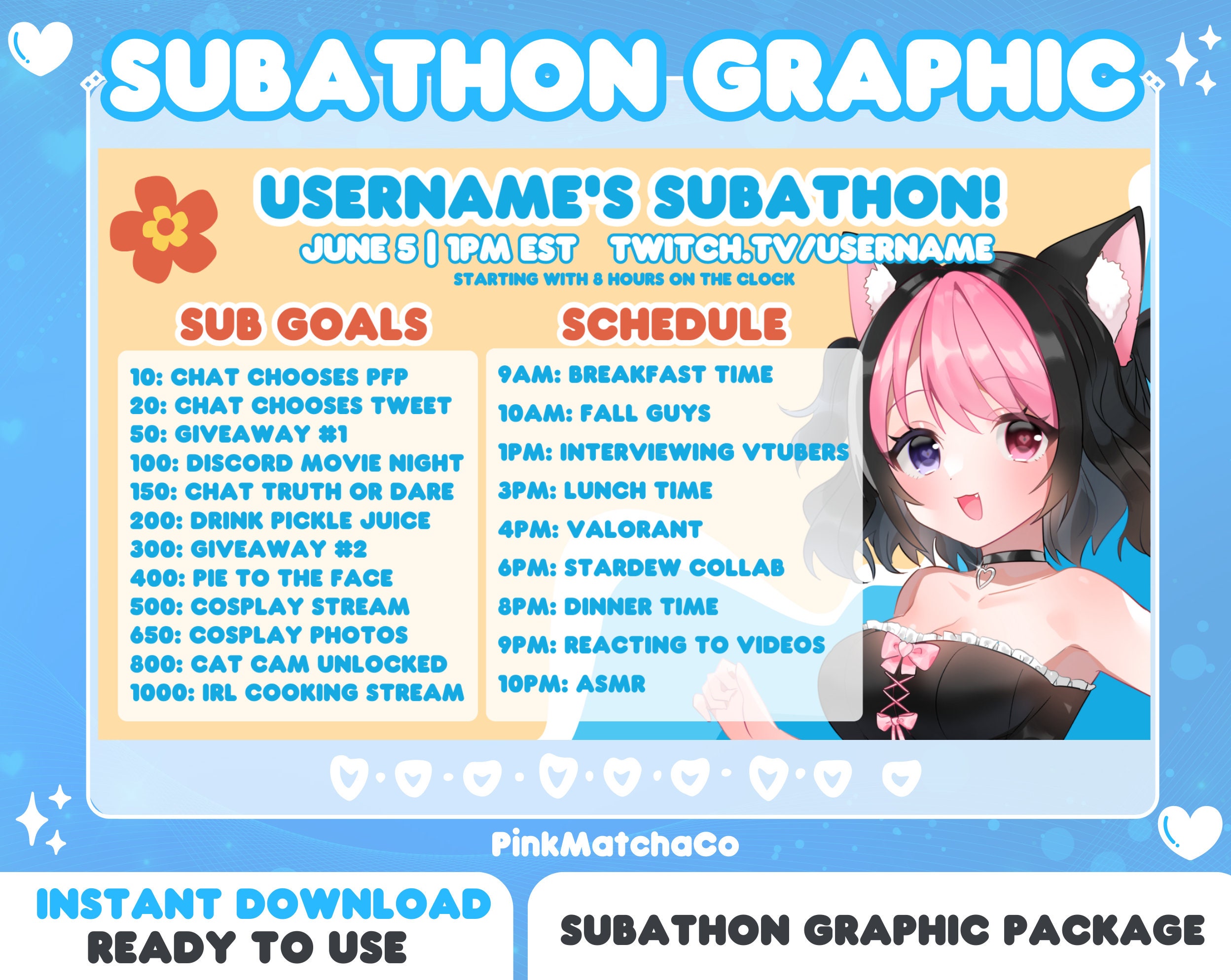 Cute Summer Subathon Template Twitch Subathon Beach Ocean Streamer Cute Summer Subathon Template Twitch Subathon Beach Ocean Streamer