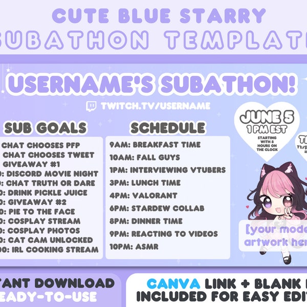 Twitch Subathon Template Etsy
