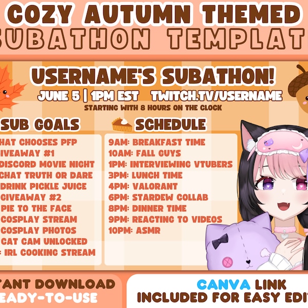Twitch Subathon Template Etsy