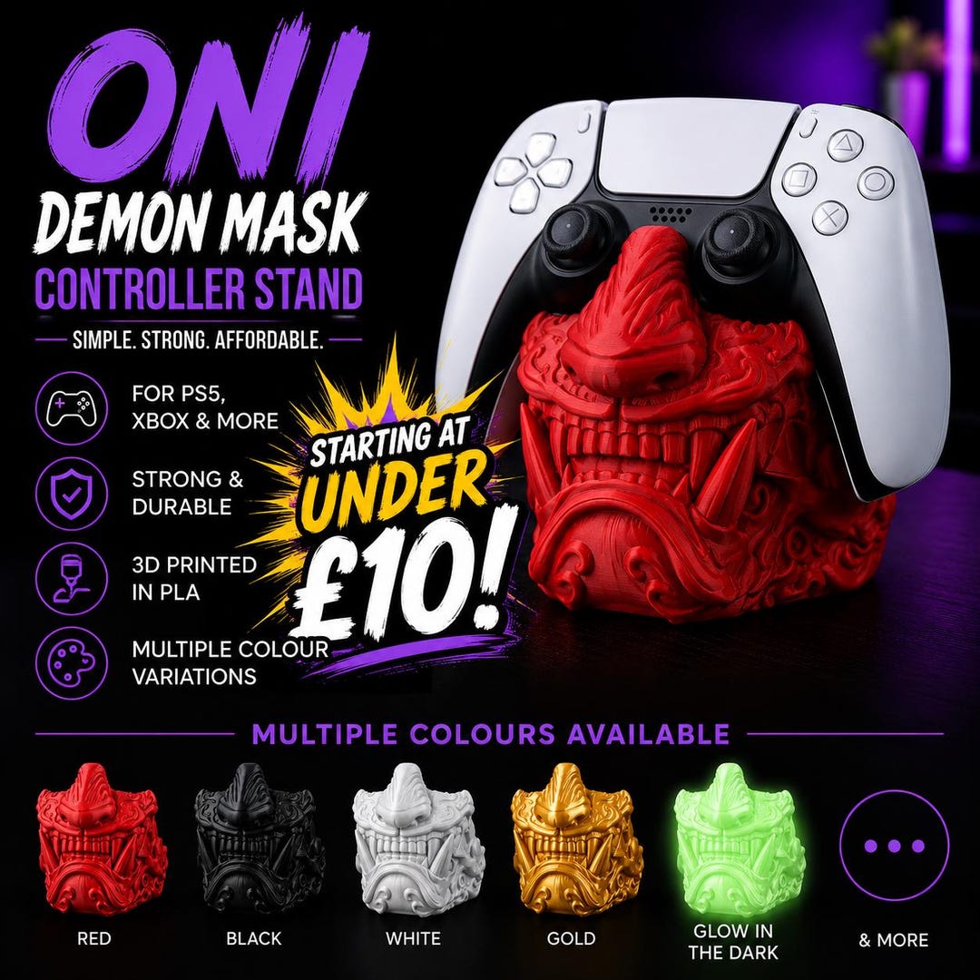 Tiger Oni Mask Controller Stand | PS5, Xbox & More - Controller Holder ...