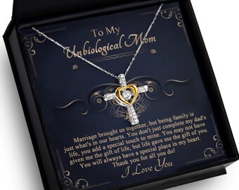 Unbiological mom-in our hearts - cross dancing necklace