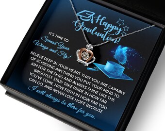 Happy graduation-spread your wings- crown pendant necklace