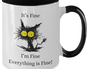 Gb_i'm fine cat mug (black)