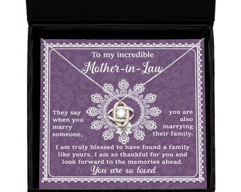 Mother-in-law-family like yours - love knot rose gold necklace