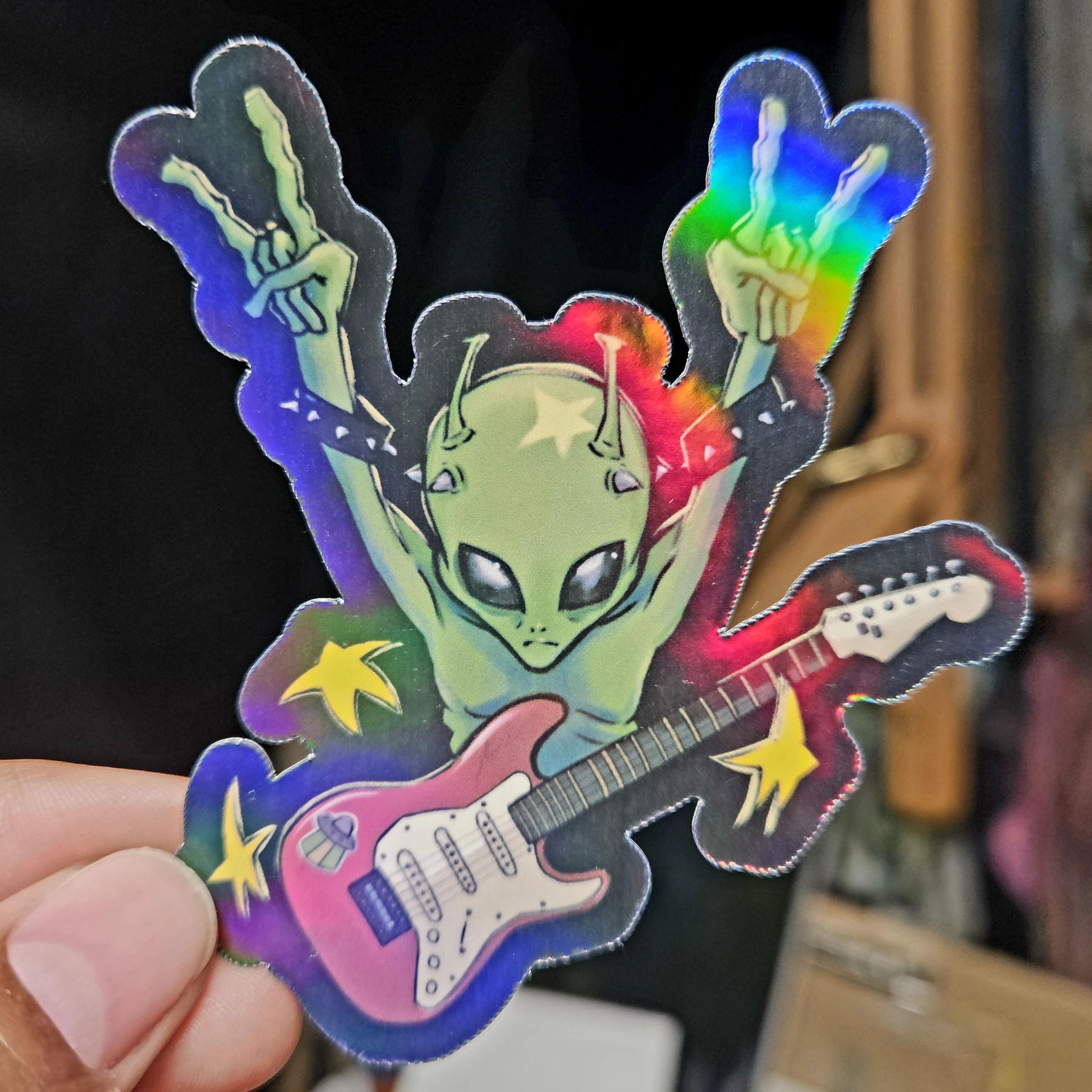 Punk Rocker Alien Sticker Original Artwork Space Themed Laptop Decal ...