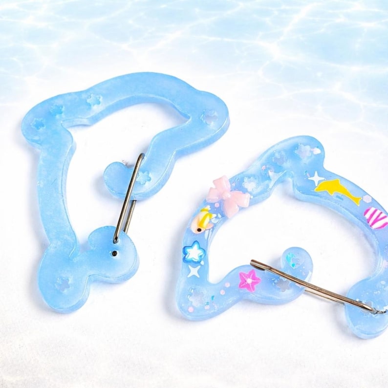 Frutiger Areo Dolphin Themed Carabiner Keychain Holder for Women Fun Water Animal Themed Accessory Key Holder Cute Sea Purse Accessories image 1