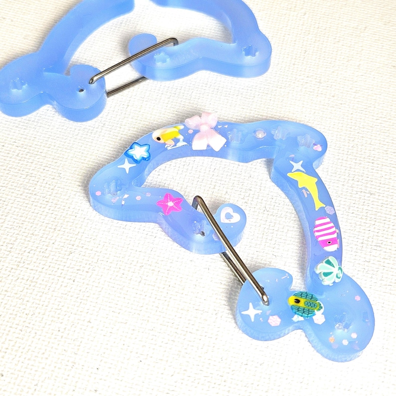 Frutiger Areo Dolphin Themed Carabiner Keychain Holder for Women Fun Water Animal Themed Accessory Key Holder Cute Sea Purse Accessories image 3