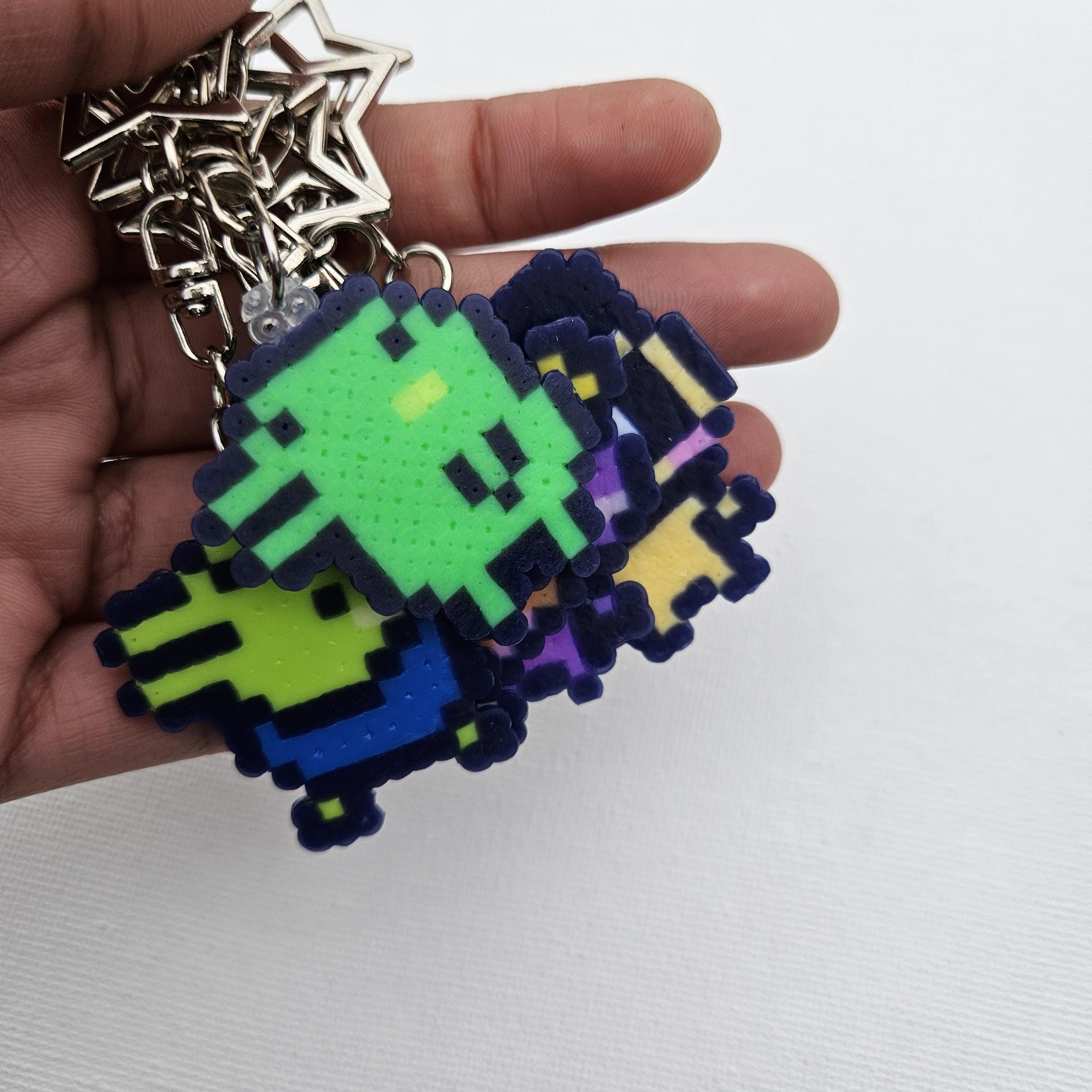 Kidcore Keychains Retro Tamagotchi Keychain Y2K 90s Nostalgia 8-bit Kidcore Mini Perler ...