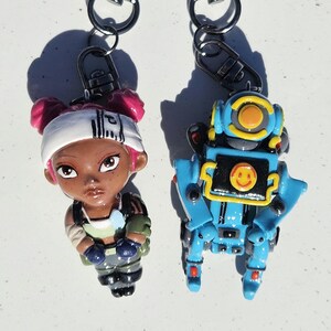 Handmade Apex Legends Mini Figure Polymer Clay Character Keychain Bag Accessory Customizable Charm Gift for Gamers Video Game Gun Charm image 11