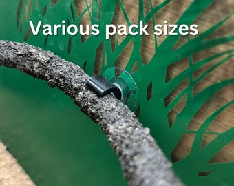 Reptile Vine Clips For Chameleon,  Leachie, Crested Gecko, Gargoyle Gecko & Day Gecko, SUCTION CUP clip attachment for glass vivarium