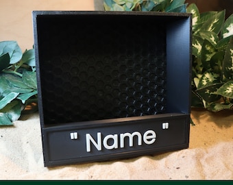 EXTRA LARGE Personalised Reptile Insect Feeder, Chameleon or Bearded Dragon Feeding Box Gift For Reptile Lover, Wall Mounted or Freestanding