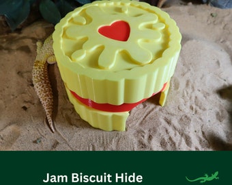 Jam Cookie Reptile Hide, Large Biscuit Vivarium Accessory for enclosure, Tarantula, Lizard, Jumping Spider, Gecko, Gift for Reptile lover
