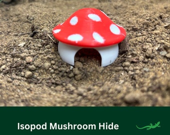MICRO Mushroom Isopod Hide, Woodlice Vivarium Accessory Decor, Gift for Isopod Lover, Cleaner Crew, Tarantula SLING, Feeder Insect