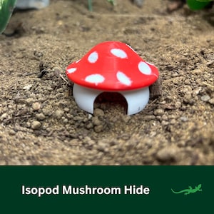 MICRO Mushroom Isopod Hide, Woodlice Vivarium Accessory Decor, Gift for Isopod Lover, Cleaner Crew, Tarantula SLING, Feeder Insect