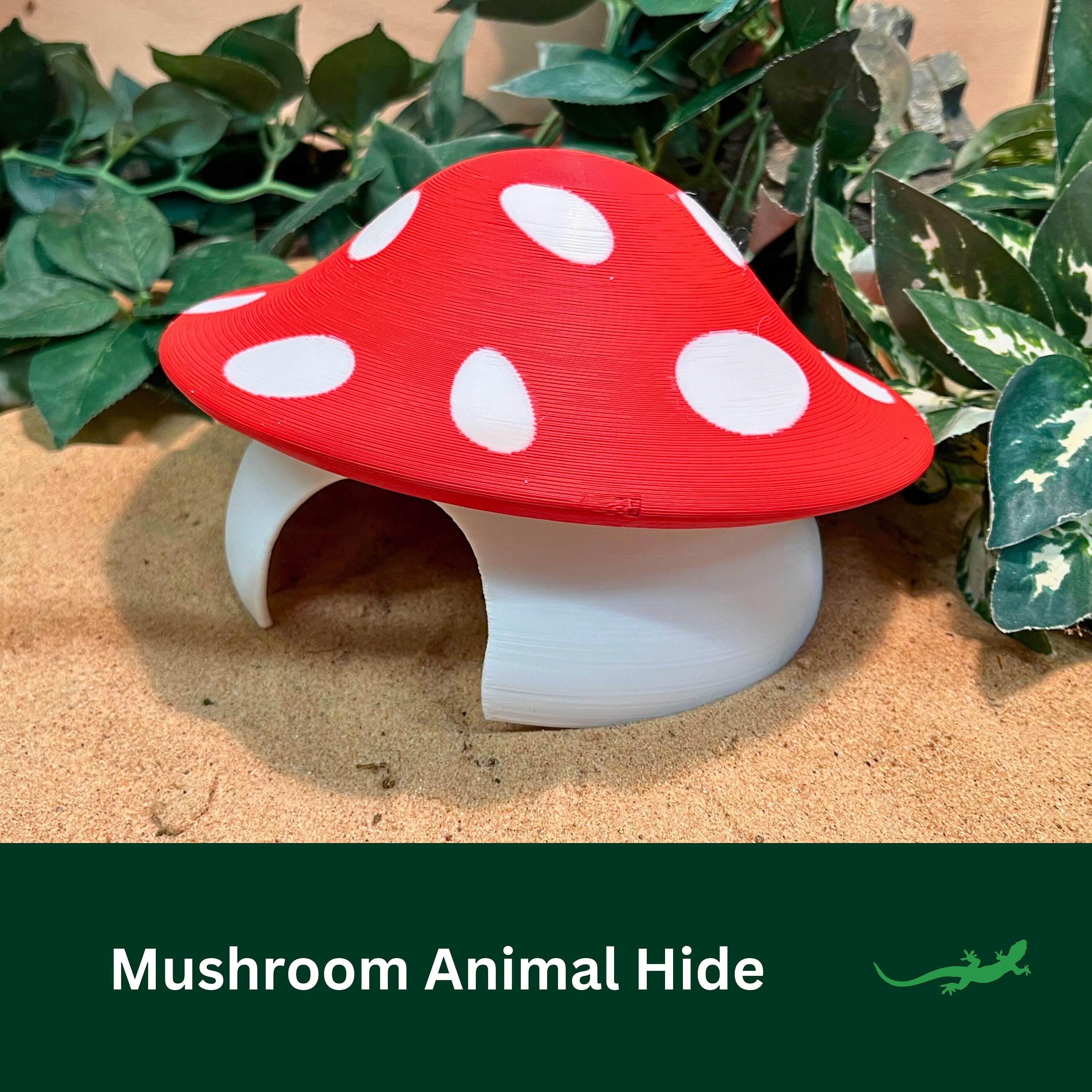 Mushroom Reptile Hide, Whimsical Vivarium Accessory for Pet enclosure, Tarantula, Lizard, Jumping Spider, Gecko, Gift for Reptile lover