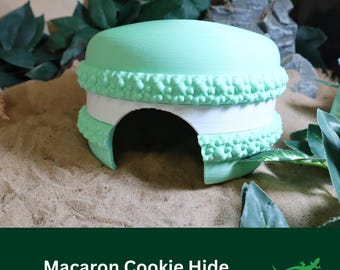 MACARON Cookie Reptile Hide, funny Vivarium Accessory for enclosure, Tarantula, Lizard, Ball Python, Gecko, Cute Gift for Reptile lover