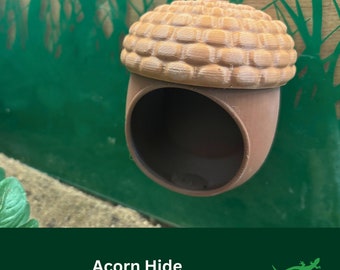 ACORN Wall Mounted Reptile Hide, Autumn Themed Vivarium Accessory, Gift for Pet enclosure, Tarantula, Tree Frog Ledge, Jumping Spider, Gecko