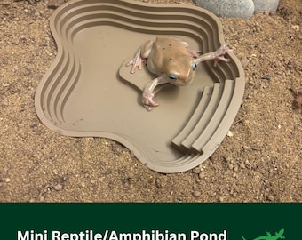Miniature Frog Pond, Reptile Water Bowl, Bearded Dragon Feeding Dish, Water Container for Gecko or beardies, Perfect Gift for Large Reptile