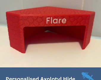 CORNER Personalised AXOLOTL Aquarium Hide, Whimsical Vivarium Pet enclosure Accessory, Fish Tank Cave Decor, Gift for Amphibian lover