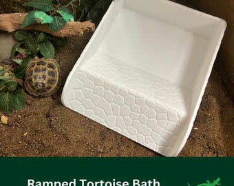 TORTOISE Bath with Ramp, Easy Access Soaking Tray, Bathing Spa, Hermans Accessories, Horsefield Decor, Reptile Lover, Leopard Tortoise Gift