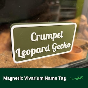 MAGNETIC Vivarium Name Tag, Personalised Reptile Plaque, Vivarium Sign, Gift For Reptile Lover, Wall Mounted sign for Animal enclosures