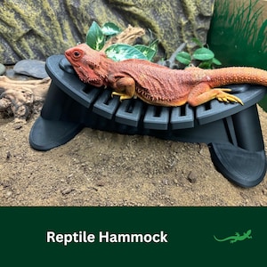LARGE Reptile Hammock, Bearded Dragon Lounge, Freestanding Basking Spot for Lizard, Vivarium enclosure Accessory, Gift for Gecko Lover