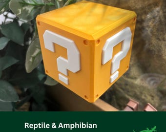 Mystery Block Ledge Reptile platform, Vivarium Decor, Crested Gecko Gift, Dart tree Frog, Jumping Spider, Climbing Basking Spot, SUCTION CUP
