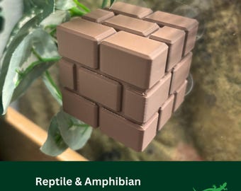 Brick Block Ledge Reptile platform, Vivarium Decor, Crested Gecko Gift, Dart tree Frog, Jumping Spider, Climbing Basking Spot, SUCTION CUP