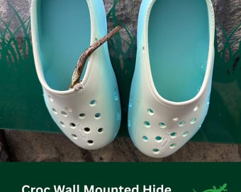 Wall Mounted CROC Reptile Hide, Whimsical Vivarium Accessory, Pet enclosure gift for reptile, Tarantula, Lizard, Jumping Spider, Gecko