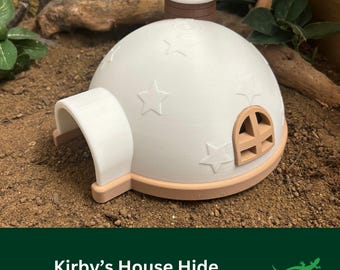 KIRBY's House Reptile Hide, Whimsical Vivarium Pet enclosure Accessory, Tarantula, Leopard Gecko, Corn Snake, Cave Gecko, Lizard Lover Gift