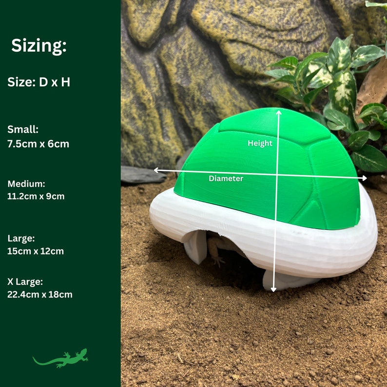 Turtle Hide Shell Turtle Shell Reptile Hide, Vivarium Accessory for Pet Whimsical ...