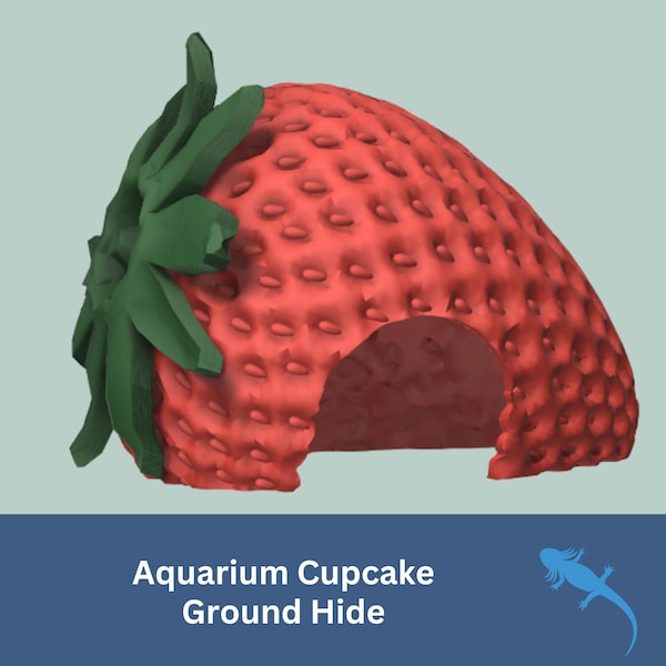 Aquatische Erdbeere Versteck, GRUND, Aquarium Dekoration, Betta, Kämpfer Aquarium Dekor, Amphibien Liebhaber Geschenk, Höhle Versteck